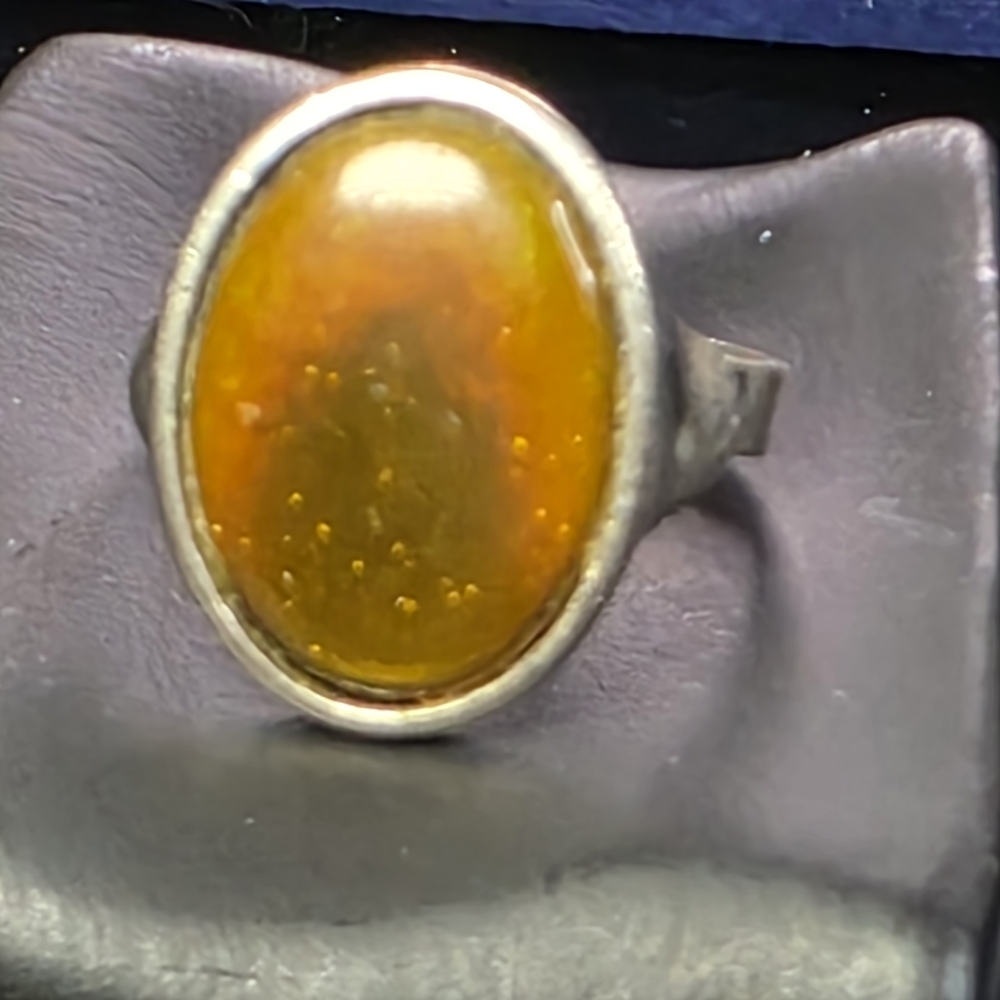 Vintage Oval Mood Ring Silver Tone Adjustable 7.5 956 - Picture 4 of 8